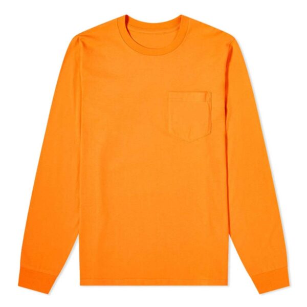 Factory Supply Customize Logo Men's Crewneck Blouse Solid Color Long Sleeve 100% Cotton Work T-Shirt - Image 5
