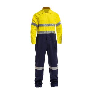 Factory Custom High Visibility Coverall Men’s Workwear Cotton Reflective Overalls Construction Engineering One-Piece Hi Vis uniforms