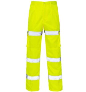 Factory Supply Industrial Hi Vis Reflective Pants Polyester/Cotton Safety Construction Work Trousers