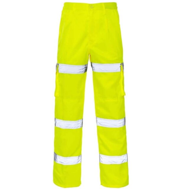 Factory Supply Industrial Hi Vis Reflective Pants Polyester/Cotton Safety Construction Work Trousers