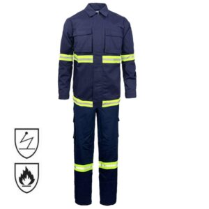 FR Work Two Piece Suit Reflective Hi Vis Safety Steel Mining Oil And Gas Industry Fireproof Clothing