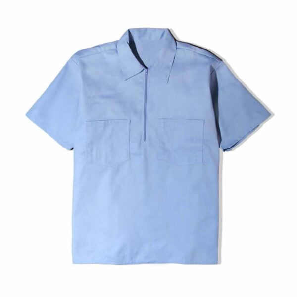 Hot Sale Polyester / Cotton Custom Short Sleeve Unisex Uniform Shirt With Two Pockets On The Chest - Image 4