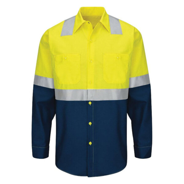 Factory Customize EN471 Industrial Safety Cotton Workwear High Visibility UPF Long Sleeve Work Reflective Shirts - Image 5