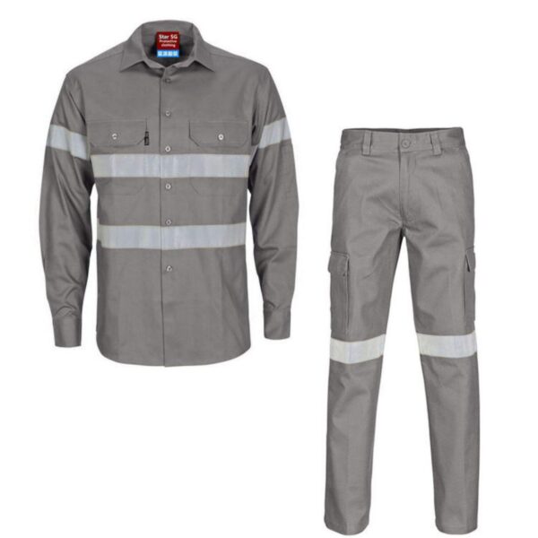Custom  High Quality Reflective Shirts And Pants Traffic Construction Antistatic Cotton Hi Vis Fr Shirts - Image 3