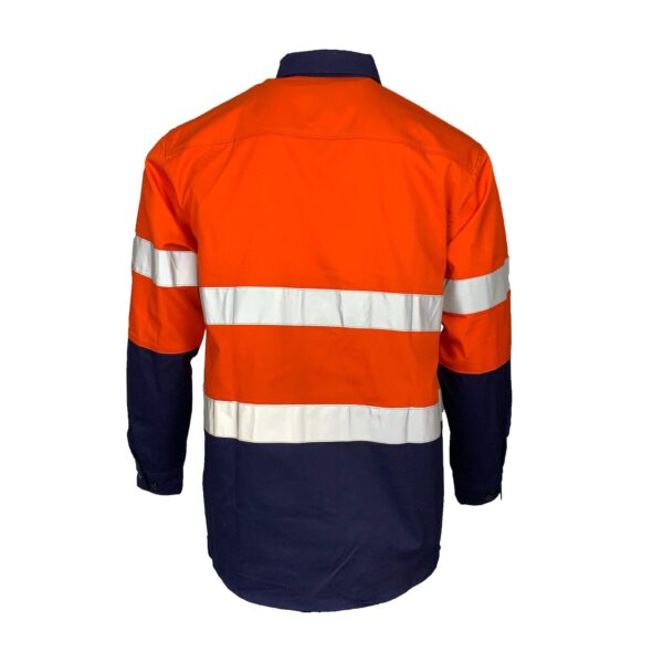 Customize Australian 2 Tones Cotton Drill  Reflective Shirt Safety Long Sleeve Construction Safety Mining Industry UPF50+ Hi Vis Work Shirt - Image 4