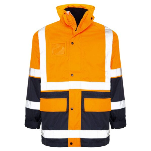 Industrial Fluorescent Waterproof Windproof Winter Thermal  Safety Jacket Hi Vis Reflective Long Sleeve Workwear - Image 2