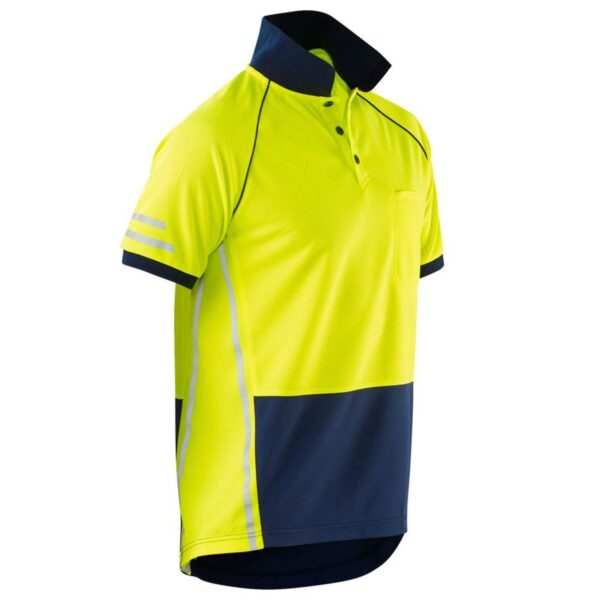 Customize Work Clothes For Mining Workers Premium Hi vis Safety Reflective Short Sleeves Polo Shirt - Image 5