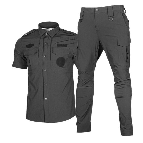 Custom Rip Stop Battle  Utility Jacket And Cargo Pants Security Guard Work Outdoor Hunting Two Piece Work Wear Tactical Uniforms Suit - Image 3
