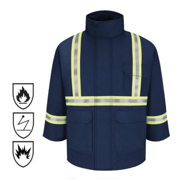 Industrial Antistatic Fireproof Anti Acid Nomex FR Jacket Oil And Gas Petroleum Flame Resistant Coat - Image 5