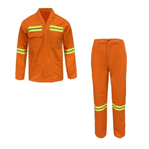 Customize Wear-Resistant Safety Work Wear Construction Polyester And Cotton High Visibility Two Piece Work Suit - Image 3