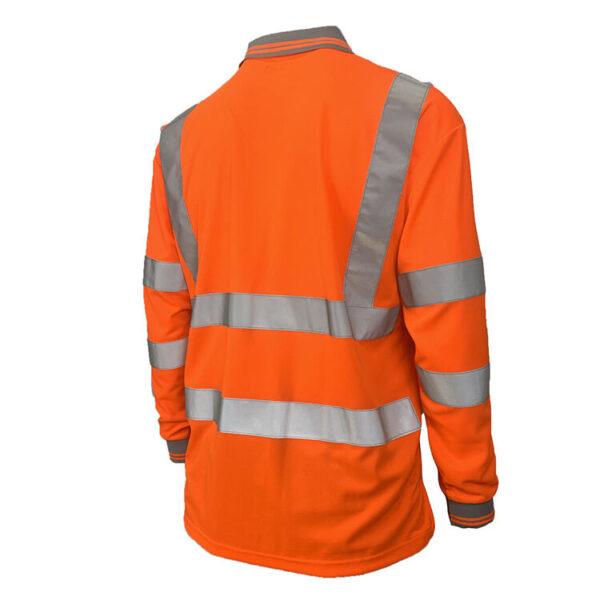 Safety High Visibility Long Sleeve Work Wear Shirts Men Construction Protective Quick Dry Reflective Hi Vis Work Polo Shirt - Image 3