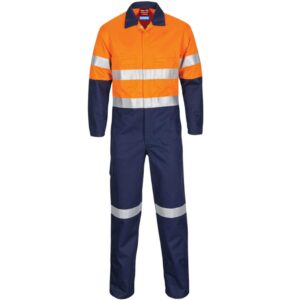 Custom Industrial Mining Jumpsuits 100% Cotton Breathable Two tone Reflective High vis Coveralls