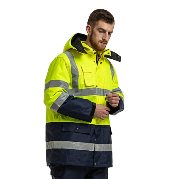Factory Supply Hi Vis Reflective Safety Custom Logo Workwear Construction Traffic Railway Windproof Jacket - Image 6