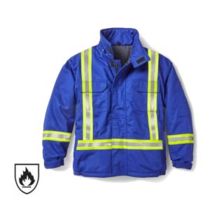 Multifunctional Pockets Detachable Hood Hi Vis Reflective Safety FRC Jacket Fire Resistant Work Clothes