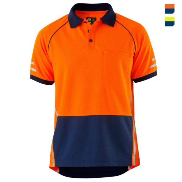 Customize Work Clothes For Mining Workers Premium Hi vis Safety Reflective Short Sleeves Polo Shirt