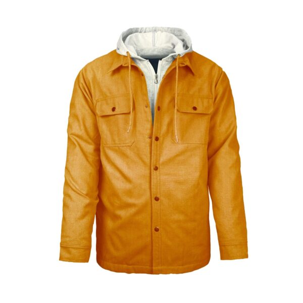 Custom Logo Canvas Insulated Hooded Workwear Windproof Winter Jacket - Image 3
