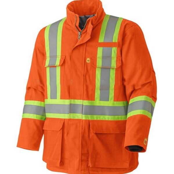 Manufacture Factory Fire Proof Reflective Safety Work Clothes Electrical Arc Flash CAT II Welding Cotton Hi Vis Fire Retardant Jacket - Image 3