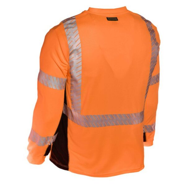 Industrial Breathable Bird-eyes Crew Neck Work Clothes Hi vis Safety Long Sleeves T-Shirt - Image 4