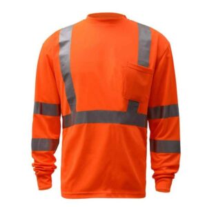 Factory Supply Reflective Clothes Low Price Crew Neck Quick-Dry Breathable Safety Work Long Sleeves Hi Vis T-Shirt