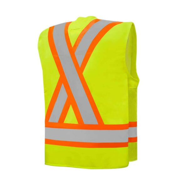 Factory Supply Security Sleeveless Work Clothing Polyester Reflective High Visibility Safety Vest - Image 4