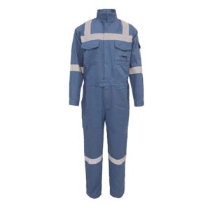 Factory Supply FR Overalls Hi Vis Reflective Antistatic Construction Oil And Gas Petroleum Safety Cotton Fire Resistant Coveralls