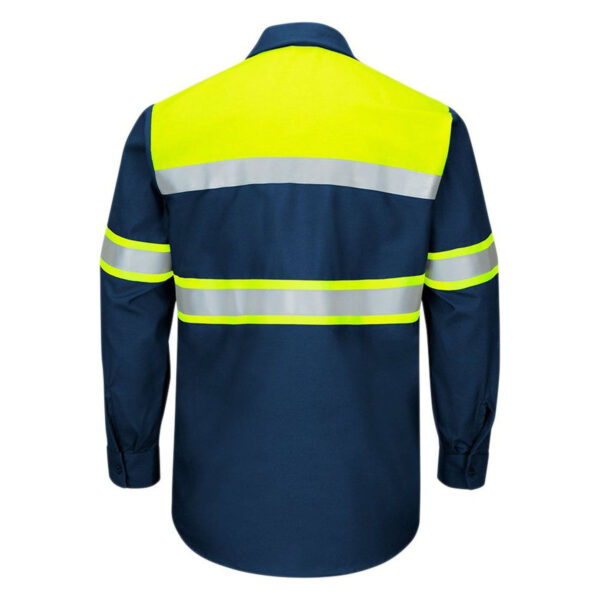 Factory Customize EN471 Industrial Safety Cotton Workwear High Visibility UPF Long Sleeve Work Reflective Shirts - Image 4
