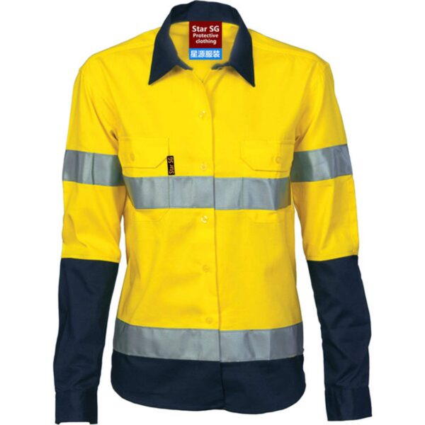 Hot Sale Industrial Fast Dry Reflective Traffic Mining Coal Clothes Hi Vis Long Sleeve Shirt With Pockets On The Right Side - Image 4