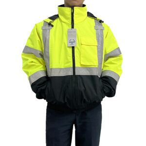 Factory Supply Industrial Reflective Safety Thermal Coal Traffic Mining Airport Construction High Visibility Bomber Jackets