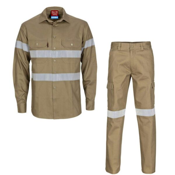 Custom  High Quality Reflective Shirts And Pants Traffic Construction Antistatic Cotton Hi Vis Fr Shirts - Image 7