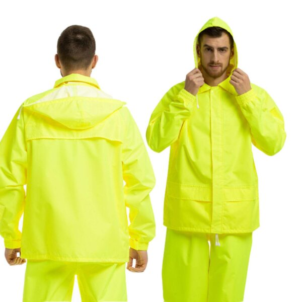 Factory Supply Hi Vis Reflective Reusable Fashionable Waterproof Raincoat Construction Safety Work High Quality Suit - Image 6