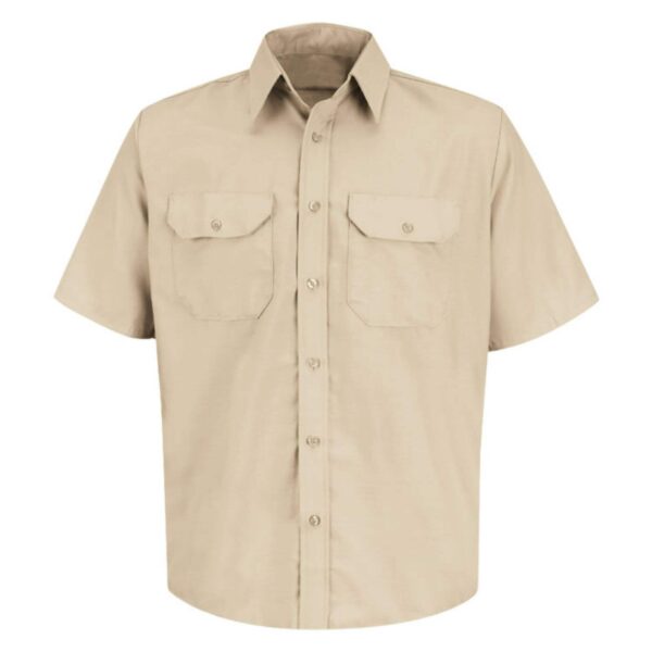 Hot Sale Polyester / Cotton Custom Short Sleeve Unisex Uniform Shirt With Two Pockets On The Chest - Image 5