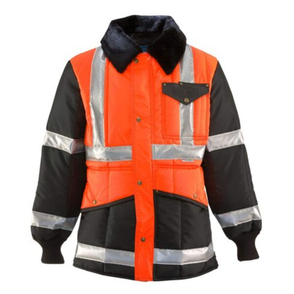 Hot Sale Custom Logo Hi Vis Reflective  Safety Jacket  Traffic Road Railway Fur Collar Long Sleeve Workwear - Image 3