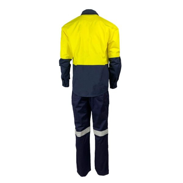 Customize Safety Work Suit For Mining Construction Unisex 100% Cotton Clothes High Visibility Long Sleeve Shirt And Pants - Image 4