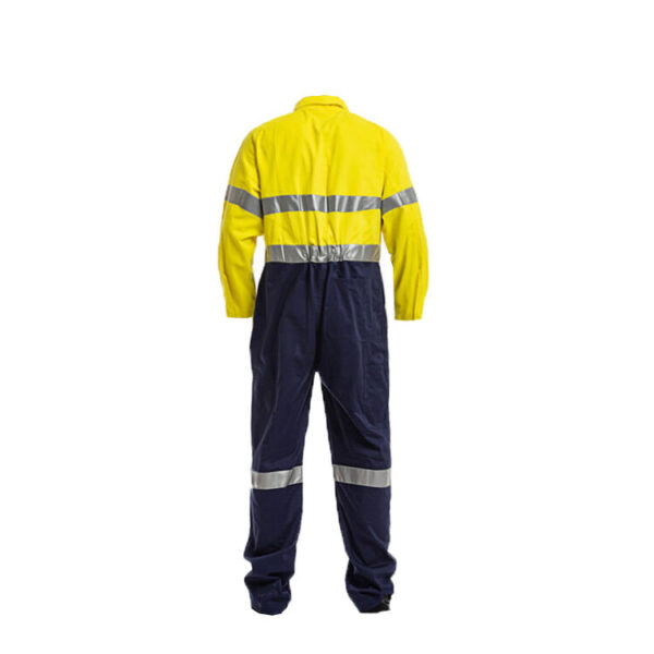 Factory Custom High Visibility Coverall Men's Workwear Cotton Reflective Overalls Construction Engineering One-Piece Hi Vis uniforms - Image 3