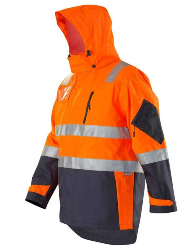 Customize OEM Service Waterproof Cold-Proof Orange Fluorescence Workwear Quality 3 In 1 Safety Hi Vis Winter Jacket - Image 2