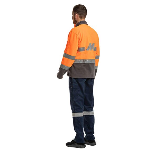 Factory Supply Safety Winter Work Sweater Windproof Keep Warm Fleece High Visibility Pullover - Image 5