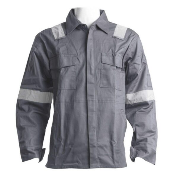 Hot Sale Royal Blue Cotton Mechanical Electrical Fire Retardant Jacket With Reflector - Image 4