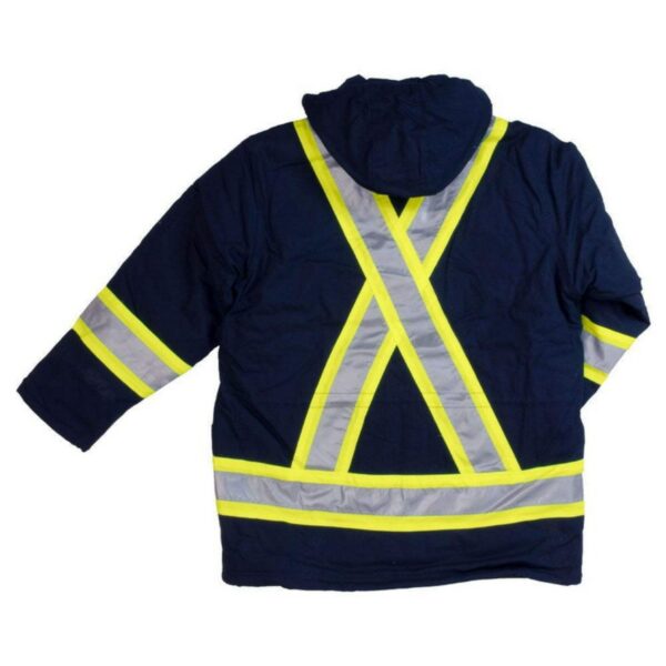 Factory Supply Insulated X Back Reflective Workwear Hi Vis Industrial Mechanic Work Jacket - Image 4