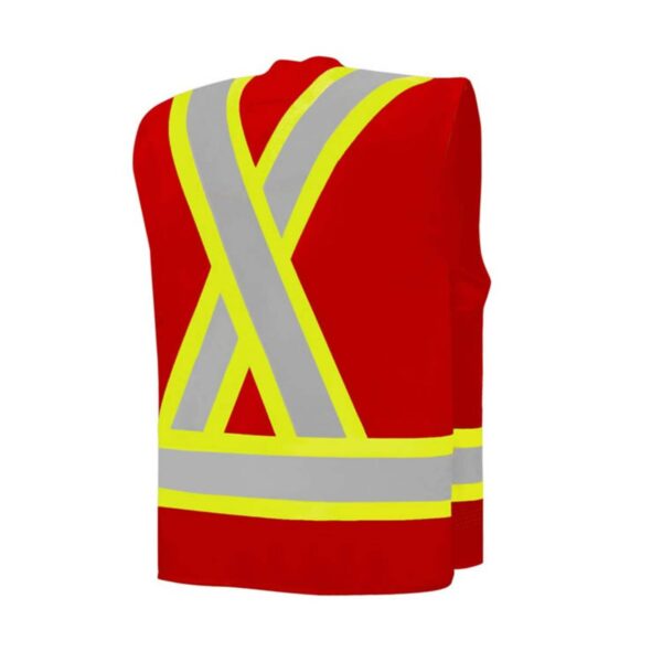 Factory Supply Security Sleeveless Work Clothing Polyester Reflective High Visibility Safety Vest - Image 8