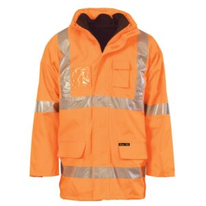Hi Vis Reflective Workwear With “X”Back Traffic Railway Road 3 In 1 Waterproof Windproof Security Hi Vis Jacket