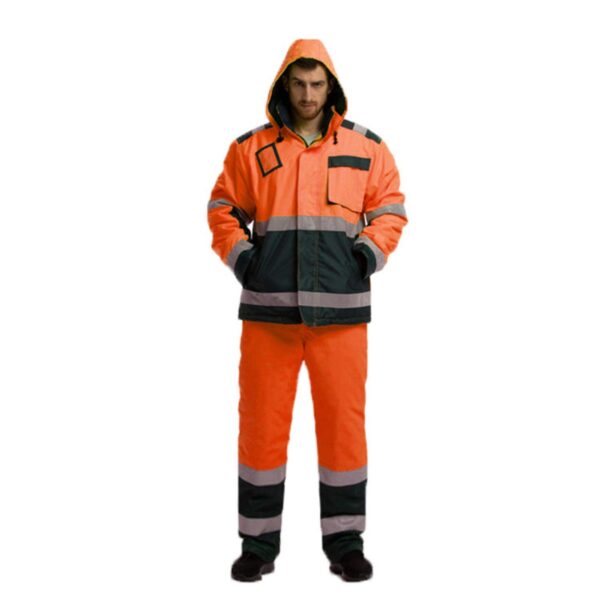 Industrial Hi Vis Reflective Windproof Waterproof  Pullover Railway Road Traffic Mining Safety Work Jacket