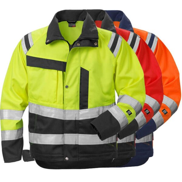 Factory Supply Road Mining Electrician Traffic 300D Oxford Highlight Workwear Safety Men's Hi Vis Work Jacket - Image 5