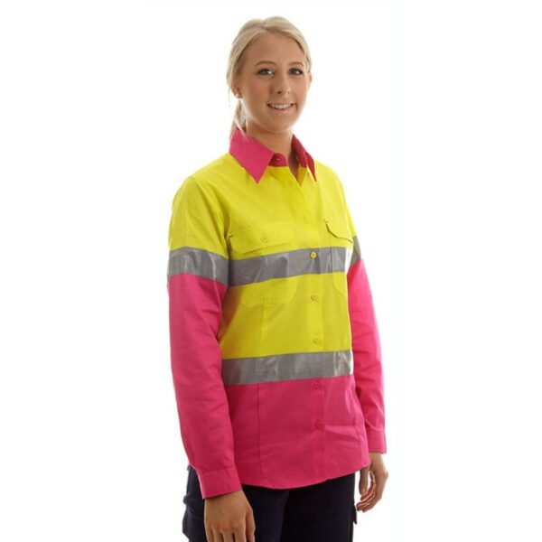 Custom Hi Vis Safety Workwear Traffic Railway Coal Minig Durable Long Sleeve Shirt For Women - Image 3