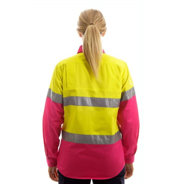 Custom Hi Vis Safety Workwear Traffic Railway Coal Minig Durable Long Sleeve Shirt For Women - Image 4