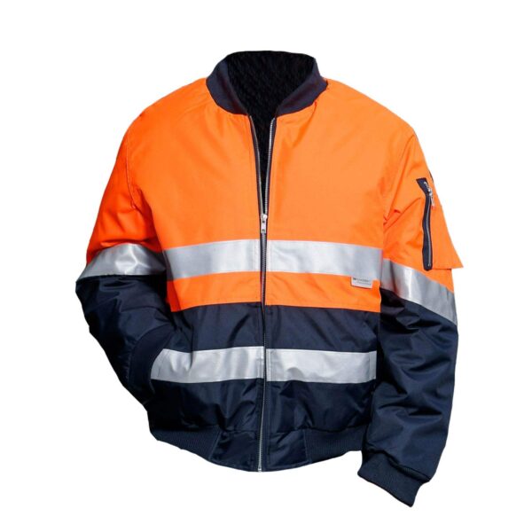 Hot Sale Low Price Custom Logo Traffic Railway Road Workwear Hi Vis Bomber Jackets - Image 3