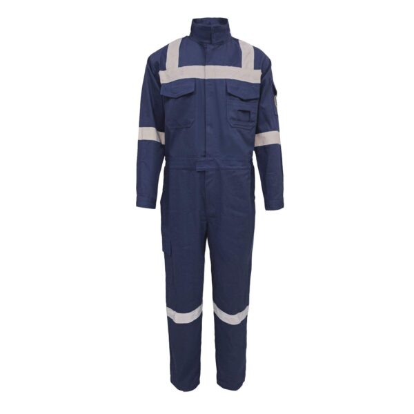 Factory Supply FR Overalls Hi Vis Reflective Antistatic Construction Oil And Gas Petroleum Safety Cotton Fire Resistant Coveralls - Image 3