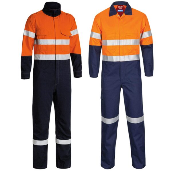 Custom Industrial Mining Jumpsuits 100% Cotton Breathable Two tone Reflective High vis Coveralls - Image 5