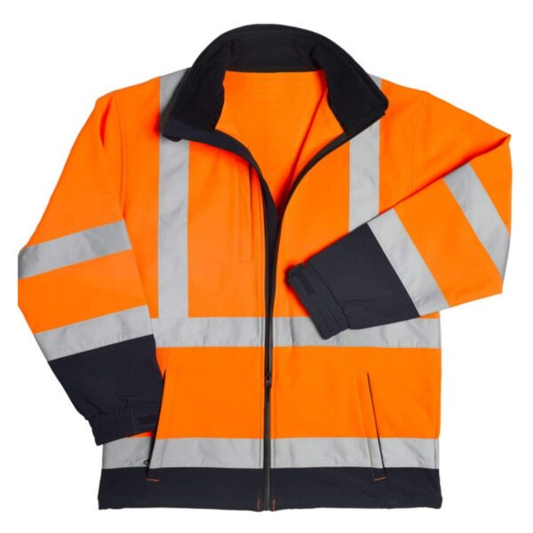 Industrial Polyester Warm Thermal Hi Vis Waterproof Softshell Jacket Traffic Mining Workwear Uniform - Image 2