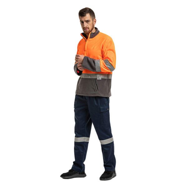 Factory Supply Safety Winter Work Sweater Windproof Keep Warm Fleece High Visibility Pullover - Image 7