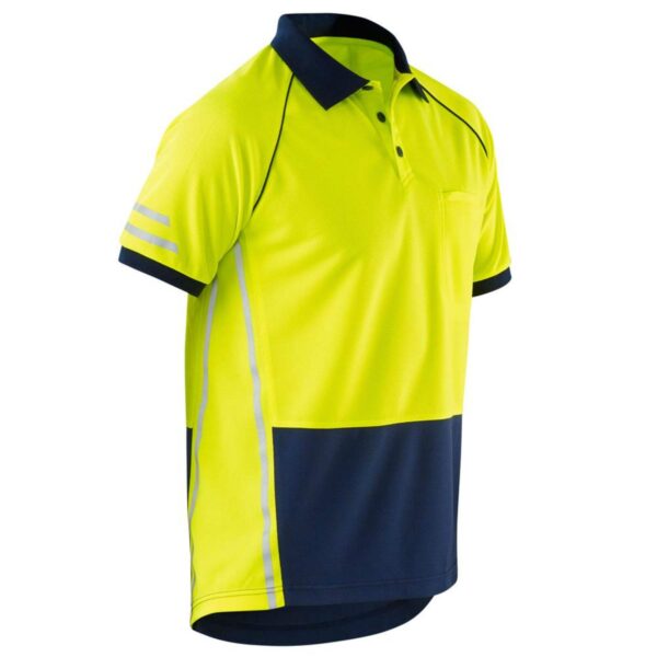 Customize Work Clothes For Mining Workers Premium Hi vis Safety Reflective Short Sleeves Polo Shirt - Image 6